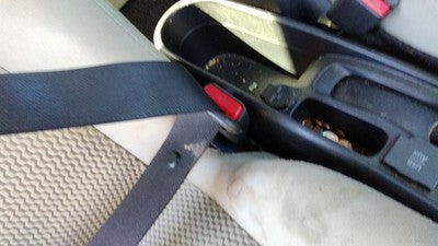 12-15 Versa Note Passenger Right Front Seat Belt Buckle Receiver Charcoal G
