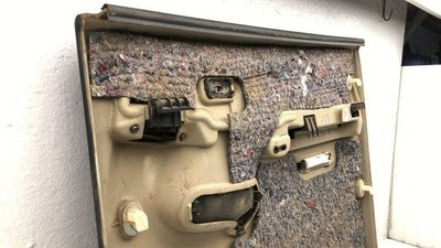 01 02 Sierra 2500 Hd Driver Left Rear Door Panel With Switches Back Graphite 12D
