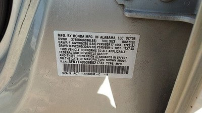 2009-2015 Honda Pilot Front Crossmember Oem Cradle 3.5L At 50200Szaa00