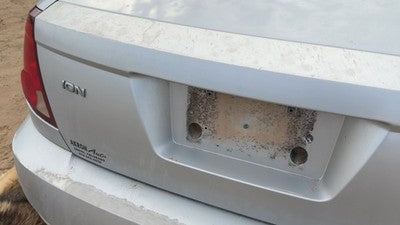 04-07 Ion License Plate Trim Surround Panel Oem Tail Trunk Finish Silver 13U
