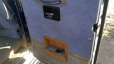 1989 Chevy G20 Van Passenger Right Rear Inside Door Trim Panel Only Back Blue