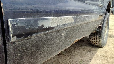 03-07 F350 Powerstroke Passenger Right Front Moulding From Door Trim Strip Blue