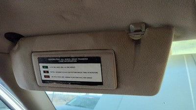 1994 Jeep Grand Cherokee Driver Left Sun Visor Oem Gray