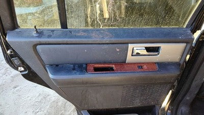 07-14 Expedition Driver Left Rear Door Trim Panel With Switches Back Black/Camel