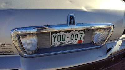 03-11 Town Car License Plate Trim Surround Panel Tail Trunk Finish Silver