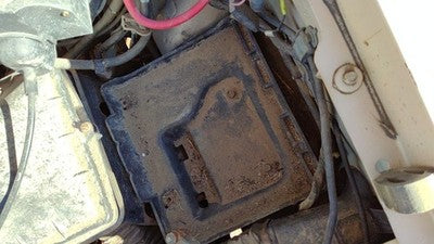 1984 Ford Tempo Complete Battery Box Mount Tray With Hold Down Oem 2.3L