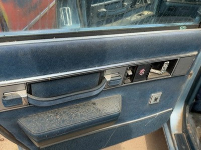 1986 Olds 88 Driver Left Rear Door Trim Panel With Switches Back Blue