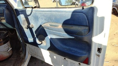 1996 Ford F350 Passenger Right Front Inside Door Trim Panel Manual Window Blue