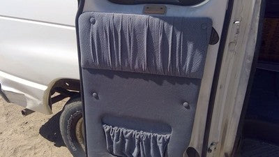 92-97 Ford Van E150 Passenger Right Rear Inside Door Trim Panel Only Back Gray