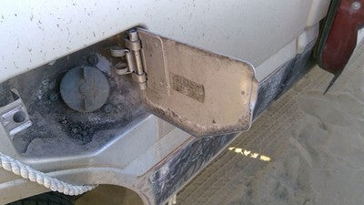 1986 Isuzu Pup Pickup Fuel Tank Door With Hinge Gas Lid Oem Filler Red
