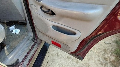 97-99 Expedition Passenger Right Rear Inside Door Trim Panel Switches Back Gray