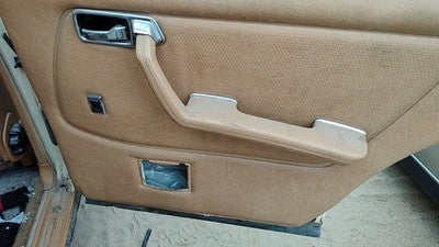80 Mercedes 300Td Passenger Right Rear Door Trim Panel With Switches Back Brown