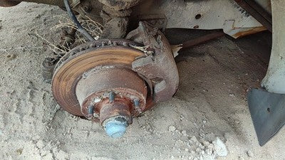 73-80 Van B200 Driver Left Front Spindle Steering Knuckle With Wheel Hub Oem