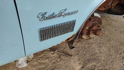 75 Cutlass Supreme Passenger Right Side Fender Chrome Moulding Badge Emblem Oem