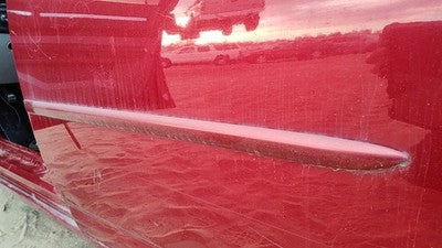 06-10 Charger Driver Left Rear Moulding From Door Back Trim Strip Inferno Red