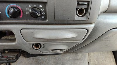 2003-2004 F350 Powerstroke Slide Out Dash Mounted Cup Holder Assembly Oem Gray