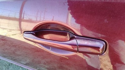 04-12 Mitsubishi Galant Driver Left Rear Outside Door Handle Back P06 Ultra Red