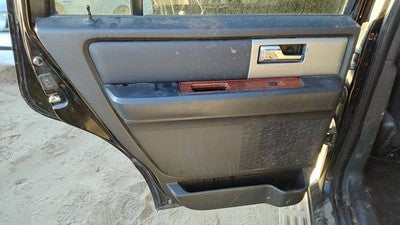 07-14 Expedition Driver Left Rear Door Trim Panel With Switches Back Black/Camel