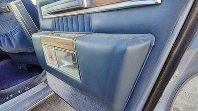 1984 Deville Sedan Passenger Right Rear Door Trim Panel With Switches Back Blue
