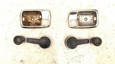 1971 Nissan 240Z Window Crank Inner Door Handle Bezel Pair Set Oem