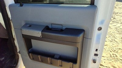 11-16 Ford F250 Passenger Right Rear Door Trim Panel With Switches Back Gray 3S