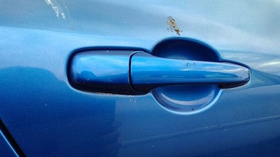 2004-2009 Mazda 3 Passenger Right Rear Outside Door Handle Back 27B Winning Blue