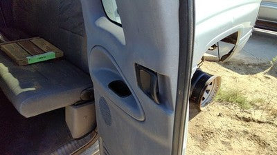 1998-2001 Ram 1500 Driver Left Rear Door Trim Panel With Switches Back Gray