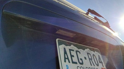 2001 Dodge Caravan License Plate Trim Surround Panel Oem Tail Trunk Finish Blue