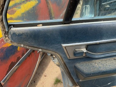 1986 Olds 88 Driver Left Rear Door Trim Panel With Switches Back Blue