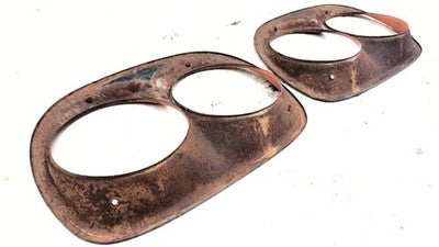 1958 Gmc Chevy 300 Full Size Right Left Headlight Bezel Pair Oem Trim Door Set