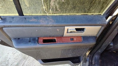 07-14 Expedition Driver Left Rear Door Trim Panel With Switches Back Black/Camel