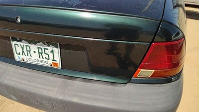 1996-99 Saturn Sl1 License Plate Trim Surround Panel Oem Tail Trunk Finish Green