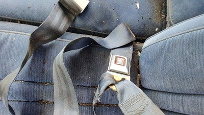 1984 Deville Sedan Driver Left Front Seat Belt Buckle Receiver Oem Blue