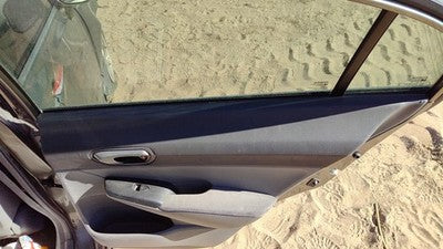 06-11 Civic Passenger Right Rear Door Trim Panel With Switches Back Gr Gray