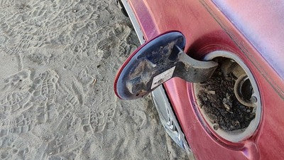 1990 Olds 88 Fuel Tank Door With Hinge Gas Lid Oem Filler Red