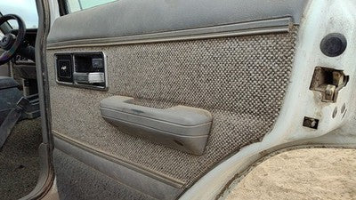 1992 Jeep Cherokee Passenger Right Rear Door Trim Panel With Switches Back Gray