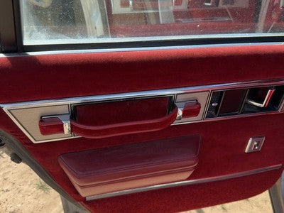1986 Olds 88 Driver Left Rear Door Trim Panel With Switches Back Red