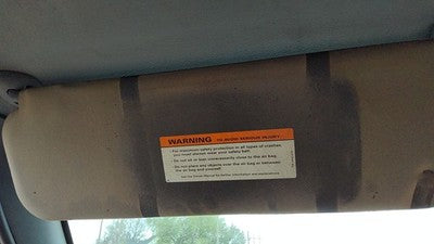 1996 Ford Van E250 Driver Left Sun Visor Oem Gray