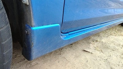 04-06 3 Driver Left Lower Rocker Panel Moulding Side Skirt 27B Winning Blue