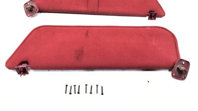 1989 Ford F150 Pair Of Sun Visors Left Right Bolts Hardware Oem Rh Red