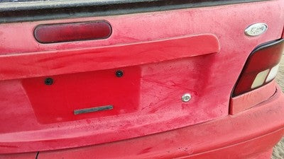 1994-1997 Ford Aspire License Plate Trim Surround Panel Tail Trunk Finish Red