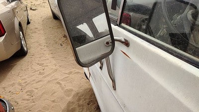 1974 Dodge Van B200 Driver Left Side Mirror Door Mounted Chrome Oem White