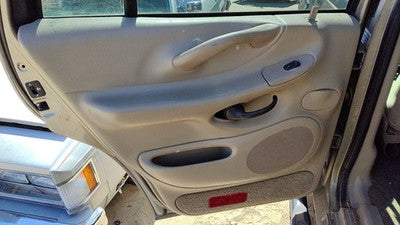 00-02 Ford Expedition Driver Left Rear Door Trim Panel With Switches Back Tan Fh