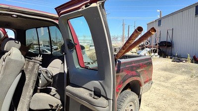 2002-04 F250 Super Duty Driver Left Rear Door Trim Panel With Switches Back Gray