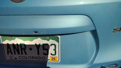 14-19 Versa Note License Plate Trim Hatch Handle Reverse Camera Assembly Blue
