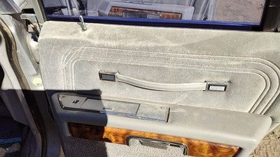 85 Grand Marquis Passenger Right Rear Door Trim Panel With Switches Back Gray