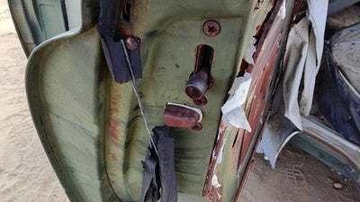1953 Chevy Bel Air 150 Sedan Driver Left Rear Door Latch With Rods/Cables Back