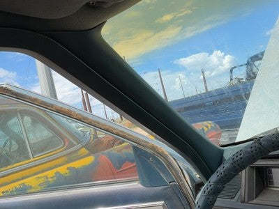 1986 Olds 88 Driver Left A Pillar Trim Windshield Post Panel Oem Blue