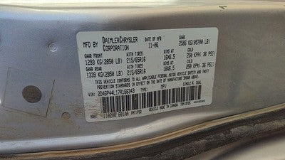 2007 Dodge Caravan Dash Wiring Harness Oem 3.8l
