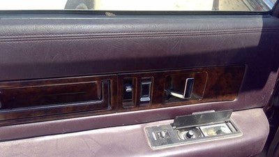 1993 Cadillac Fleetwood Driver Left Rear Inside Door Trim Panel Only Back Maroon